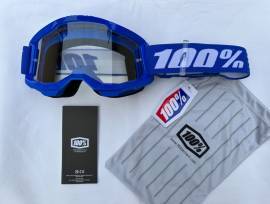 Új 100% Strata 2 kék, átlátszó lencsés DH/FR szemüveg, védőszemüveg 100% Strata 2 Eyewear / Sunglasses DH new / not used For Sale