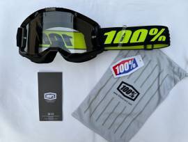 Új 100% Strata 2 fekete/sárga, átlátszó lencsés DH/FR szemüveg, védőszemüveg 100% Strata 2 Eyewear / Sunglasses DH new / not used For Sale