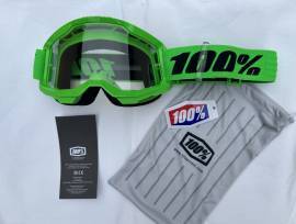 Új 100% Strata 2 neon zöld, átlátszó lencsés DH/FR szemüveg, védőszemüveg 100% Strata 2 Eyewear / Sunglasses DH new / not used For Sale