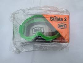 Új 100% Strata 2 neon zöld, átlátszó lencsés DH/FR szemüveg, védőszemüveg 100% Strata 2 Eyewear / Sunglasses DH new / not used For Sale