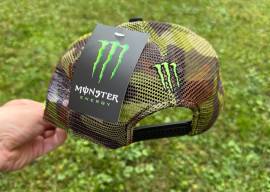 Új Monster Energy fekete/camo hálós sapka, snapback, cap, hat Monster Energy Helmets / Headwear new / not used For Sale