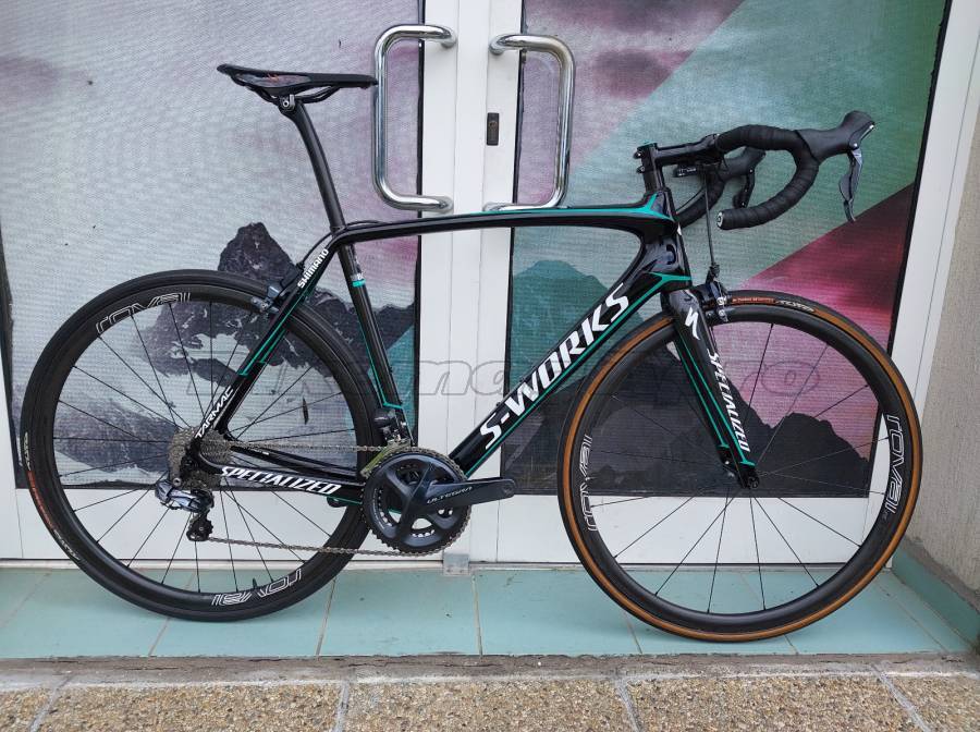 SPECIALIZED S-works Carbon UltegraDI2 Tarmac Bora Hansgrohe 56 Országúti Shimano Ultegra Di2 patkófék használt ELADÓ