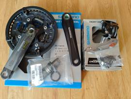 Shimano Alivio / Deore hajtómű szett FC-T4010 / Octalink / FD-M591-6 Mountain Bike Components, MTB Drivetrain new / not used For Sale