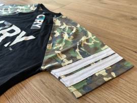 CRY brand fekete/camo slim fit póló, t-shirt (L) - Harry Main BMX