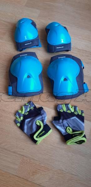 Gyermek térd- és könyökvédő + kerékpáros kesztyű Decathlon Kerékpáros Ruházat S nem használt férfi/unisex ELADÓ