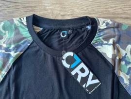 CRY brand fekete/camo slim fit póló, t-shirt (S) - Harry Main BMX