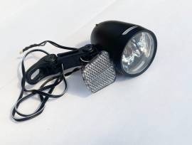  Agydinamós LED első lámpa 90 LUX fényerővel, kapcsolós, állófényes Velotech 90 Lux Bike Lights used For Sale