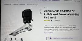 Shimano 105 FD- R7150 DI2  2x12 első váltó Shimano 105 FD- R7150 DI2  2x12 első váltó Road Bike & Gravel Bike & Triathlon Bike Component, Road / Gravel Bike Derailleurs electronic Shimano 105 Di2 new / not used For Sale