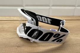 Új 100% Strata 2 fehér, átlátszó lencsés DH/FR szemüveg, védőszemüveg 100% Strata 2 Eyewear / Sunglasses DH new / not used For Sale