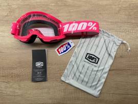 Új 100% Strata 2 rózsaszín, átlátszó lencsés DH/FR szemüveg, védőszemüveg 100% Strata 2  Eyewear / Sunglasses DH new / not used For Sale