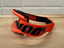 Új 100% Strata 2 narancssárga, átlátszó lencsés DH/FR szemüveg, védőszemüveg 100% Strata 2 Eyewear / Sunglasses DH new / not used For Sale