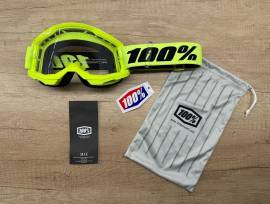 Új 100% Strata 2 sárga, átlátszó lencsés DH/FR szemüveg, védőszemüveg 100% Strata 2 Eyewear / Sunglasses DH new / not used For Sale