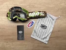Új 100% Strata 2 camo, átlátszó lencsés DH/FR szemüveg, védőszemüveg 100% Strata 2  Eyewear / Sunglasses DH new / not used For Sale
