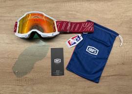 Új 100% Accuri 2 Redline, piros/fehér, piros tükrös lencsés DH/FR szemüveg, védőszemüveg 100% Accuri 2  Eyewear / Sunglasses DH new / not used For Sale