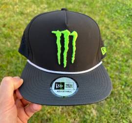 Új Monster Energy fekete/fehér rope, hálós sapka, snapback Monster Energy Sisak / Sapka nem használt ELADÓ