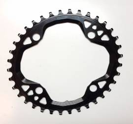 AbsoluteBLACK oval lánctányér (104/64BCD) 34 és 36 fogas AbsoluteBLACK Oval (104/64BCD) Mountain Bike Components, MTB Drivetrain used For Sale