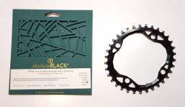 AbsoluteBLACK oval lánctányér (104/64BCD) 34 és 36 fogas AbsoluteBLACK Oval (104/64BCD) Mountain Bike Components, MTB Drivetrain used For Sale