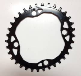 AbsoluteBLACK oval lánctányér (104/64BCD) 34 és 36 fogas AbsoluteBLACK Oval (104/64BCD) Mountain Bike Components, MTB Drivetrain used For Sale