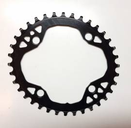 AbsoluteBLACK oval lánctányér (104/64BCD) 34 és 36 fogas AbsoluteBLACK Oval (104/64BCD) Mountain Bike Components, MTB Drivetrain used For Sale