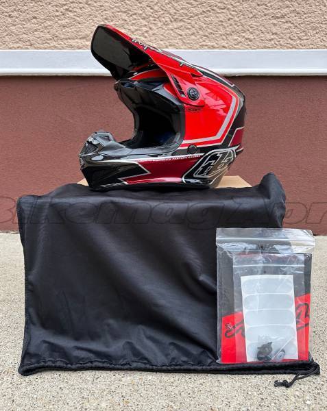 Új Troy Lee Designs GP Ritn piros/fekete fullface sisak, bukósisak (M) Troy Lee Designs Sisak / Sapka MTB + Fullface M nem használt ELADÓ