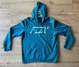 FOX Racing Tech világoskék színű kapucnis pulóver, hoodie (XL) FOX Racing Kabát / Mellény XL használt férfi/unisex ELADÓ