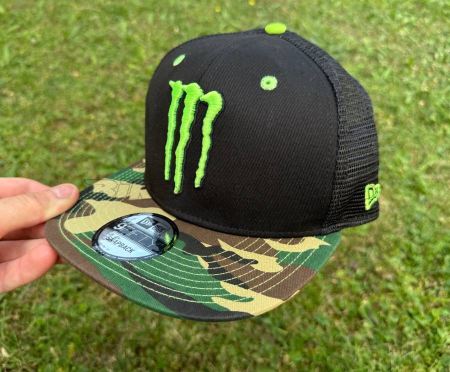 Új Monster Energy camo/fekete hálós sapka, snapback, cap Monster Energy Helmets / Headwear new / not used For Sale