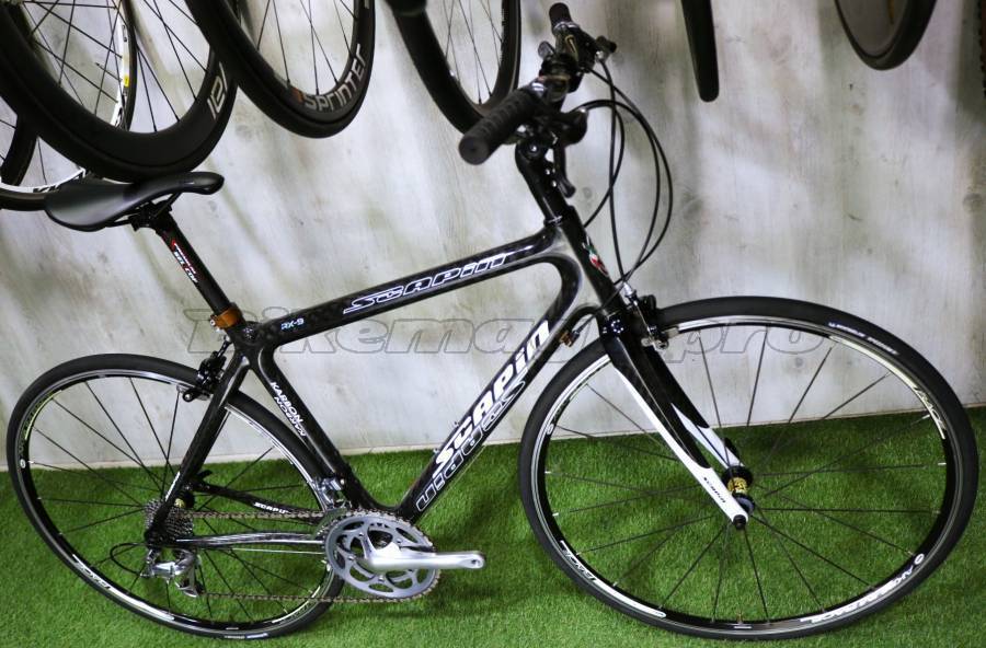 SCAPIN FULL CARBON FITNESS Egyenes kormányos 105 2x10 Road bike calliper brake used For Sale