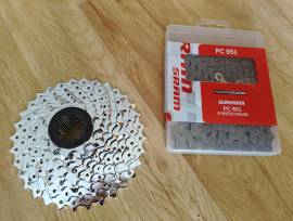Új Shimano/SRAM 3x 9S MTB hajtómű/váltó szett Alivio/Deore/PG-950/PC-951 Mountain Bike Alkatrész, MTB Váltó / Váltószett nem használt ELADÓ
