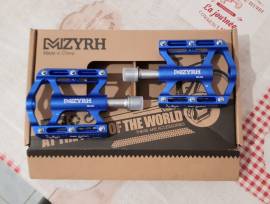 Új alu kerékpár pedál eloxált kék színben. Három ipari csapágy tengelyenként, könnyű súly! .  Mountain Bike Alkatrész, MTB Hajtásrendszer nem használt ELADÓ