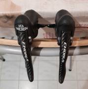 Campagnolo Chorus Ergopower karbon fékváltókar szett. Újszerű! 2x10 sebességes.  . Országúti / Gravel / Triatlon Alkatrész, Országúti Fék / Fékváltókar mechanikus használt ELADÓ