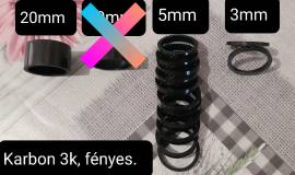 Új karbon villanyak hézagolók, 28.6-os villanyakhoz, ár/db. 3mm, 5mm, 20mm.  .  Road Bike & Gravel Bike & Triathlon Bike Component, Road Bike Handlebars / Stems / Grips new / not used For Sale