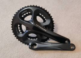 Shimano Ultegra FC-6750 hajtómű. Használt, jó állapotú! 175mm, 50/34t. .  Országúti / Gravel / Triatlon Alkatrész, Országúti Hajtásrendszer használt ELADÓ
