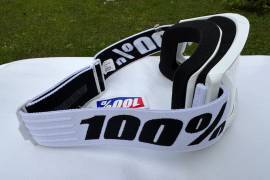 Új 100% Strata 2 fehér, átlátszó lencsés DH/FR szemüveg, védőszemüveg 100% Strata 2 Eyewear / Sunglasses DH new / not used For Sale