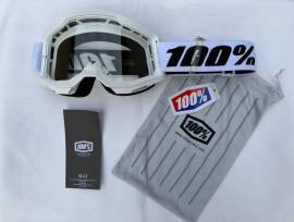 Új 100% Strata 2 fehér, átlátszó lencsés DH/FR szemüveg, védőszemüveg 100% Strata 2 Eyewear / Sunglasses DH new / not used For Sale