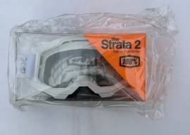 Új 100% Strata 2 fehér, átlátszó lencsés DH/FR szemüveg, védőszemüveg 100% Strata 2 Eyewear / Sunglasses DH new / not used For Sale