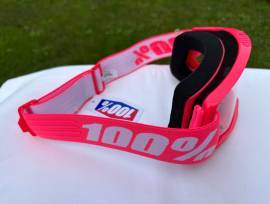 Új 100% Strata 2 rószaszín, átlátszó lencsés DH/FR szemüveg, védőszemüveg 100% Strata 2 Eyewear / Sunglasses DH new / not used For Sale