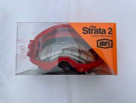 Új 100% Strata 2 piros, átlátszó lencsés DH/FR szemüveg, védőszemüveg 100% Strata 2 Eyewear / Sunglasses DH new / not used For Sale
