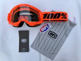 Új 100% Strata 2 narancssárga, átlátszó lencsés DH/FR szemüveg, védőszemüveg 100% Strata 2 Eyewear / Sunglasses DH new / not used For Sale