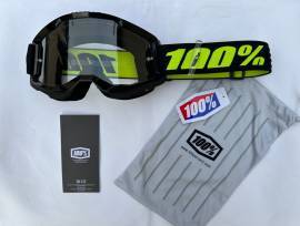 Új 100% Strata 2 fekete/sárga, átlátszó lencsés DH/FR szemüveg, védőszemüveg 100% Strata 2 Eyewear / Sunglasses DH new / not used For Sale